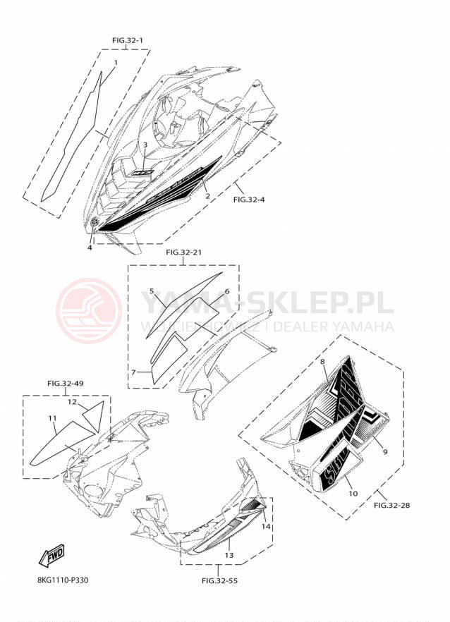 Schemat "naklejki" do Yamaha SRVIPER M TX 153 SR10M53FB