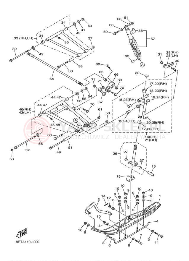 Schemat "płozy" do Yamaha RS VENTURE RST90AS