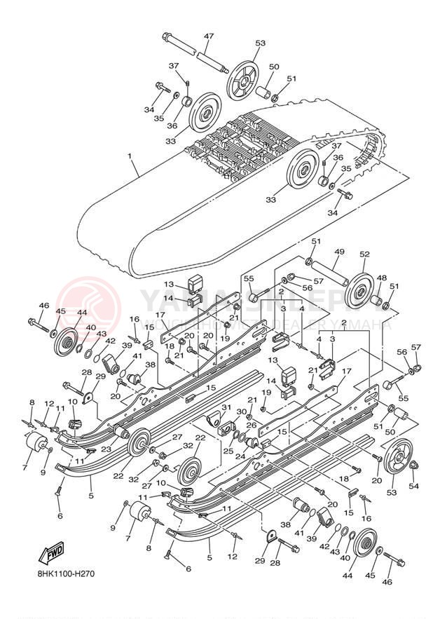 Schemat "Zawieszenie gąsiennicy" do Yamaha FX NYTRO RTX SE FX10RTRSYL