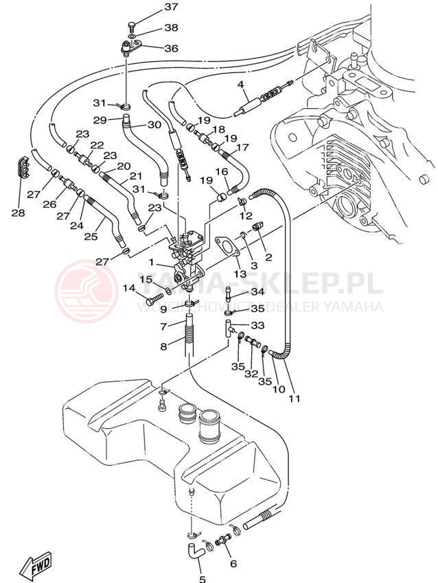 Schemat "Pompa olejowa" do Yamaha XLT1200 XA1200AZ