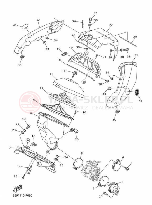 Schemat "Wtrysk paliwa" do Yamaha YZ250FX YZ250FXF
