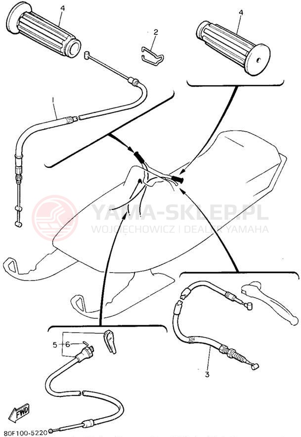 Schemat "Układ chlodzenia" do Yamaha BRAVO LT BR250TV