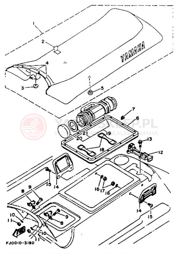 Schemat "siedzenie" do Yamaha WAVE RUNNER III WRA650RA