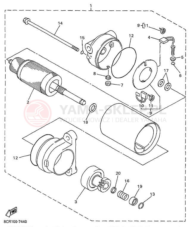Schemat "układ elektryczny" do Yamaha PHAZER MOUNTAIN LITE PZ500MLF