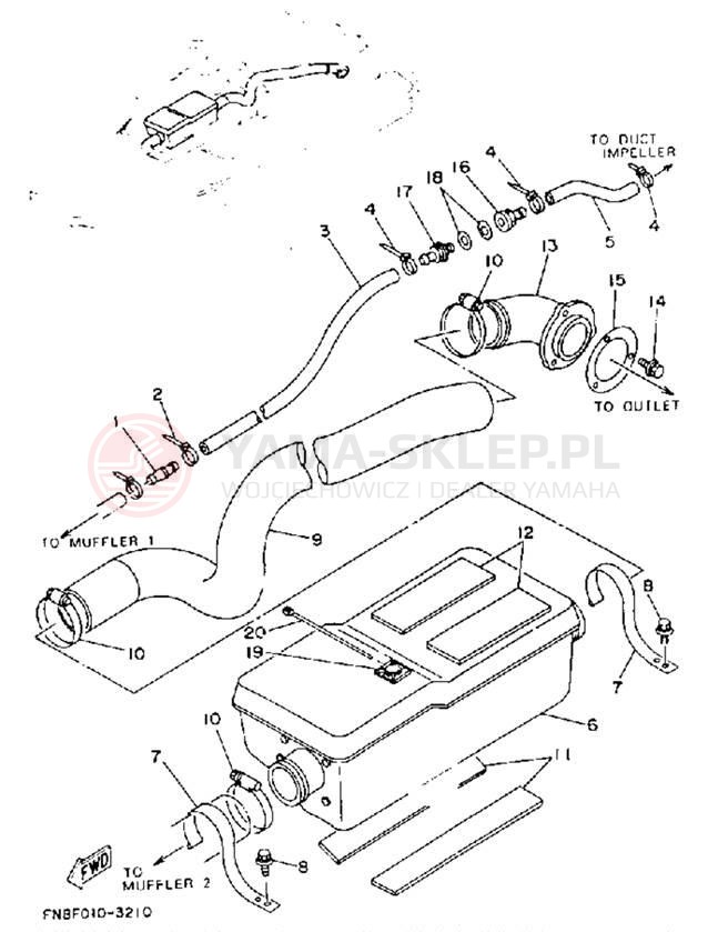 Schemat "Wydech końcowy" do Yamaha WAVE RUNNER VXR WRB650R