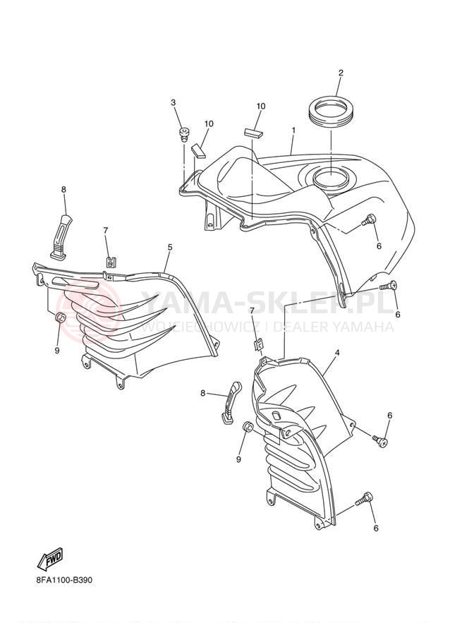 Schemat "INSTRUMENT PANEL" do Yamaha RX-1 MOUNTAIN RX10MH/RX10H