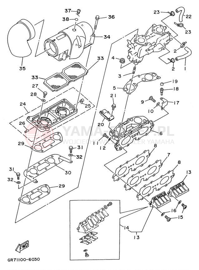 Schemat "Wtrysk paliwa" do Yamaha WAVE BLASTER WB700AU