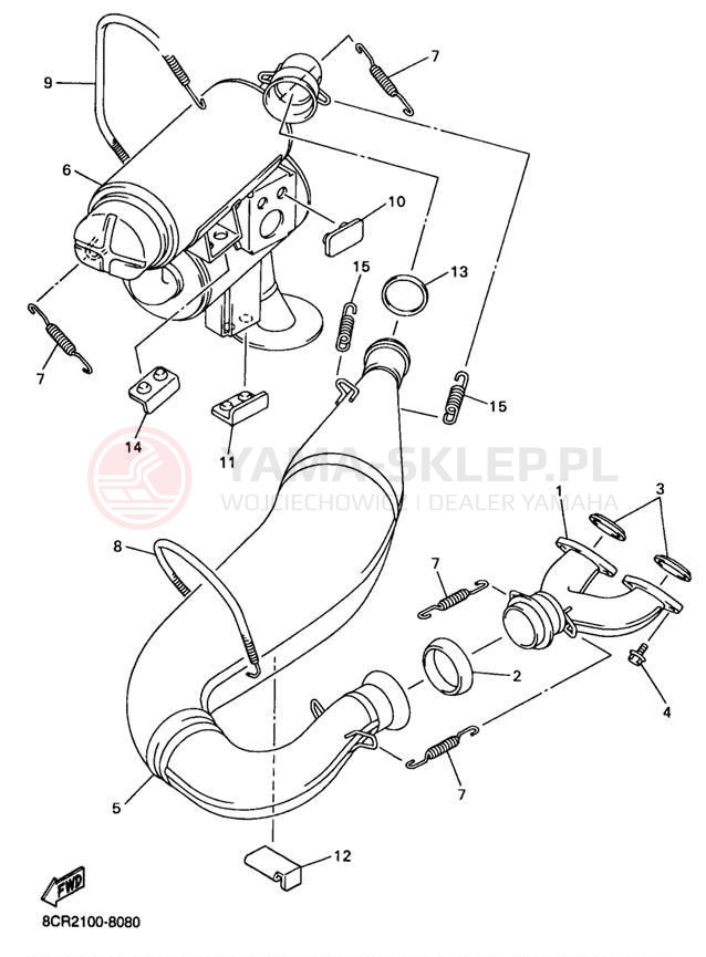 Schemat "Wydech końcowy" do Yamaha VMAX 500 XT VX500XTB