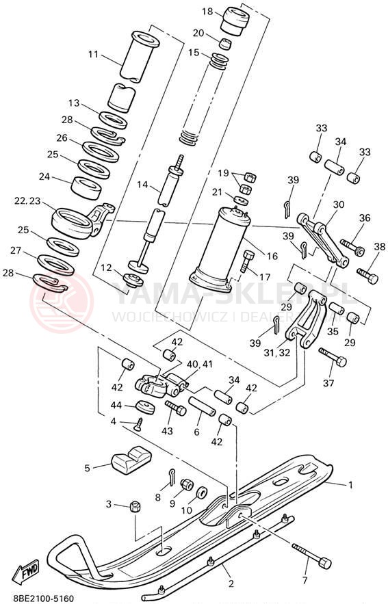 Schemat "płozy" do Yamaha CS340 CS340ED