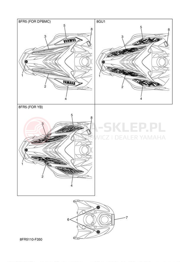 Schemat "naklejki" do Yamaha APEX ER RX10RW/RX10RTRW