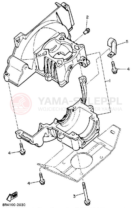 Schemat "Obudowa silnika" do Yamaha BRAVO LT (LONG TRACK) BR250TT