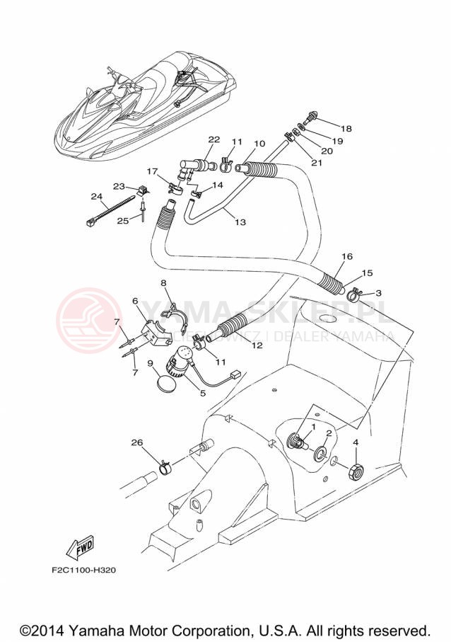 Schemat "Pompa bigle" do Yamaha WAVERUNNER FZS GX1800AP