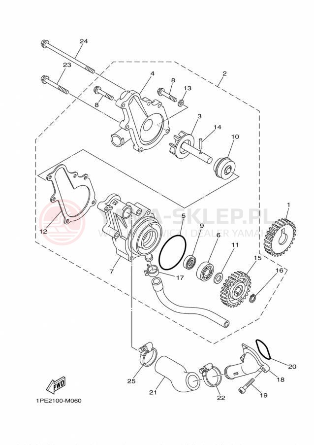 Schemat "Pompa wody" do Yamaha RAPTOR 700 YFM700RFL