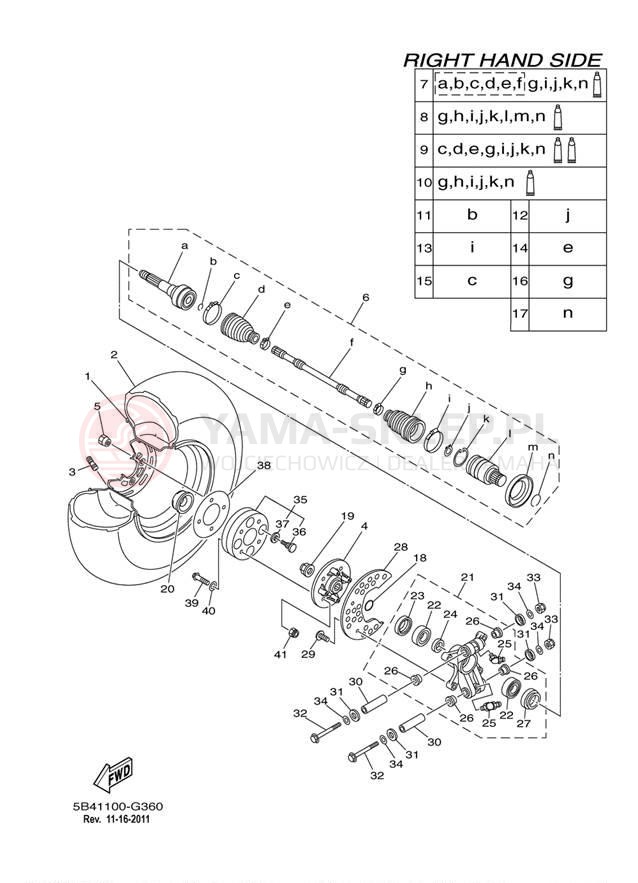 Schemat "Koło tył" do Yamaha RHINO 700 FI HUNTER YXR7FHY