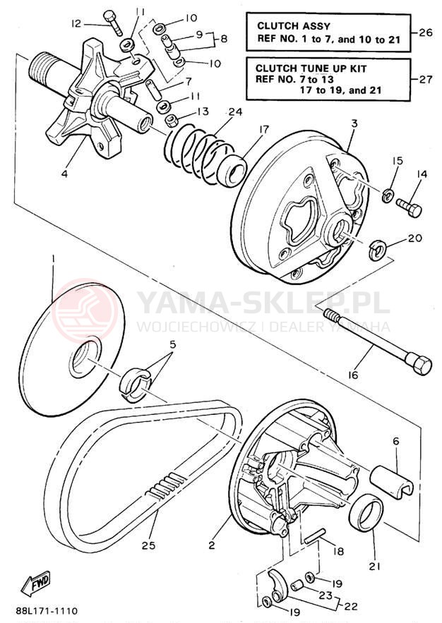 Schemat "PRIMARY SHEAVE" do Yamaha OVATION LE CS340EV