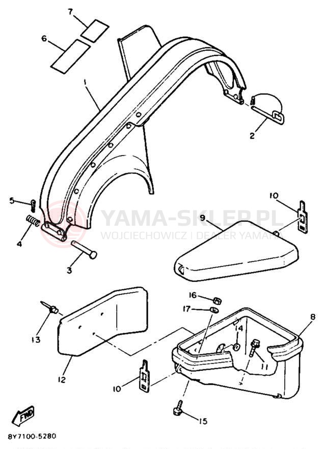 Schemat "GUARD - LUGGAGE BOX" do Yamaha XLV XL540N