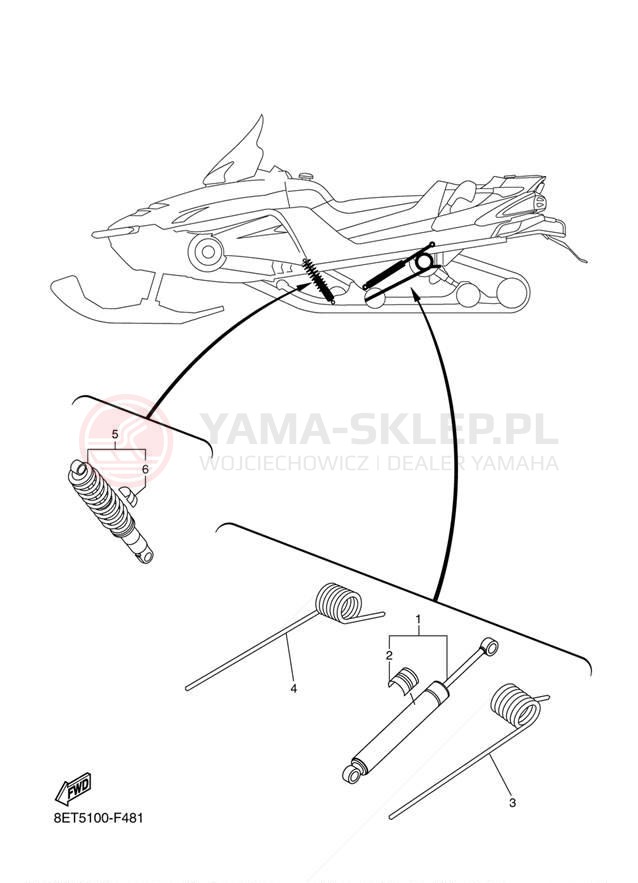 Schemat "zawieszenie tył" do Yamaha VENTURE RST90W/RST90GTW