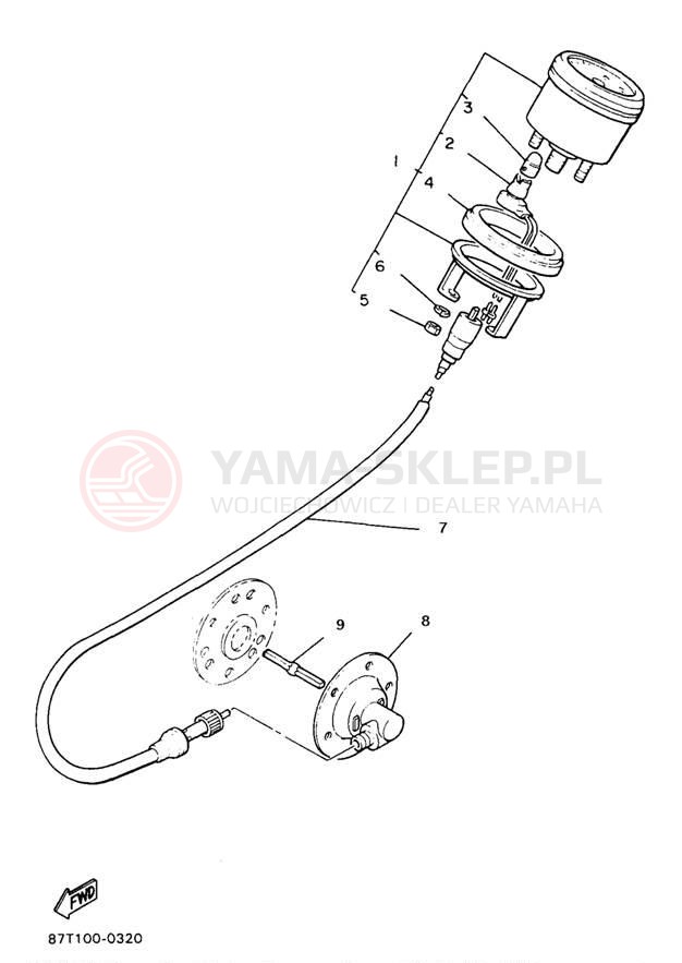 Schemat "licznik" do Yamaha BRAVO LT BR250TA