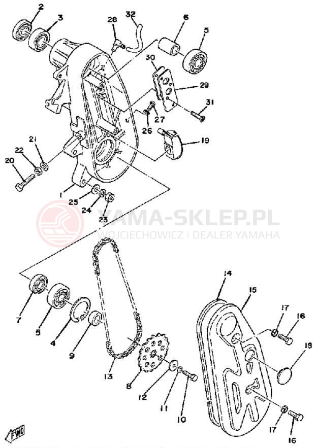 Schemat "TRACK DRIVE" do Yamaha ET250C
