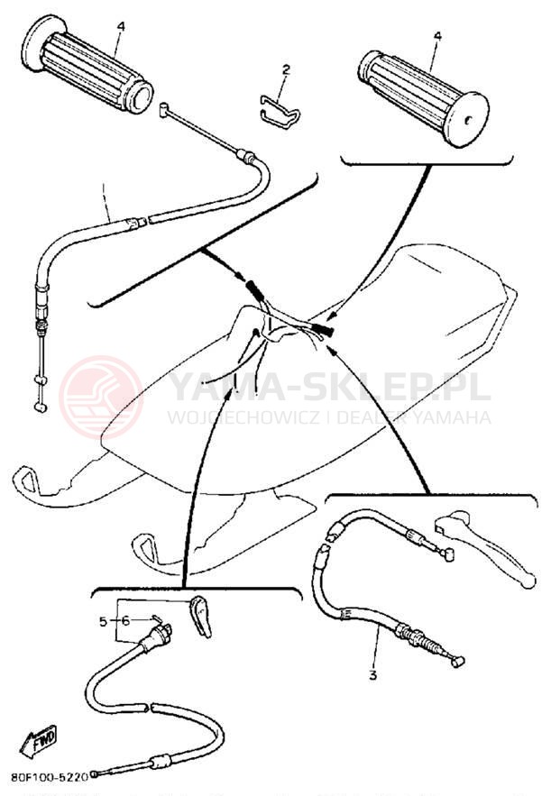 Schemat "Układ chlodzenia" do Yamaha BRAVO LT (LONG TRACK) BR250TR