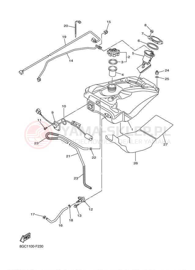 Schemat "zbiornik paliwa" do Yamaha PHAZER PZ50W