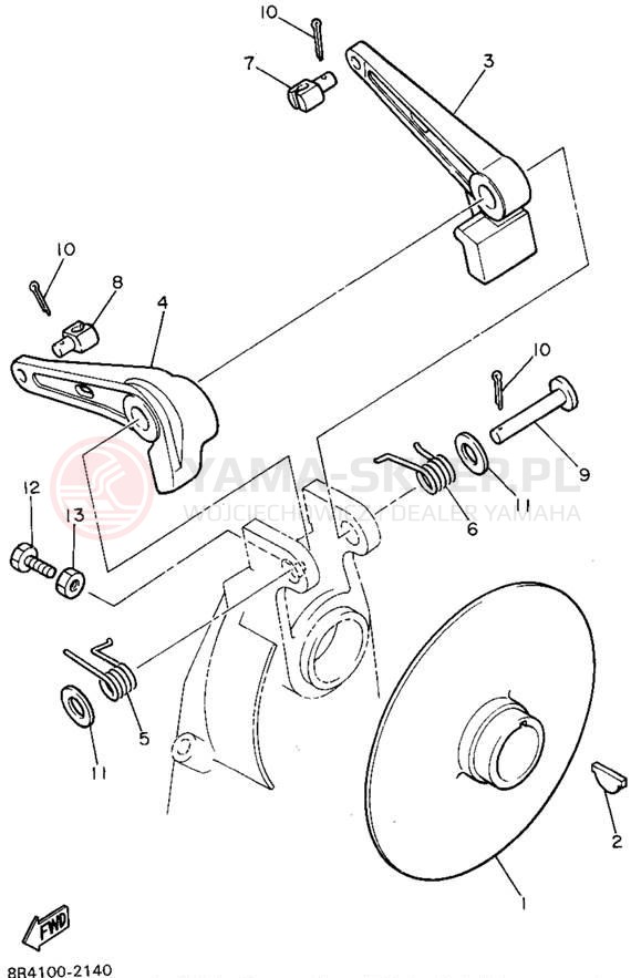 Schemat "hamulec" do Yamaha BRAVO LT BR250TV