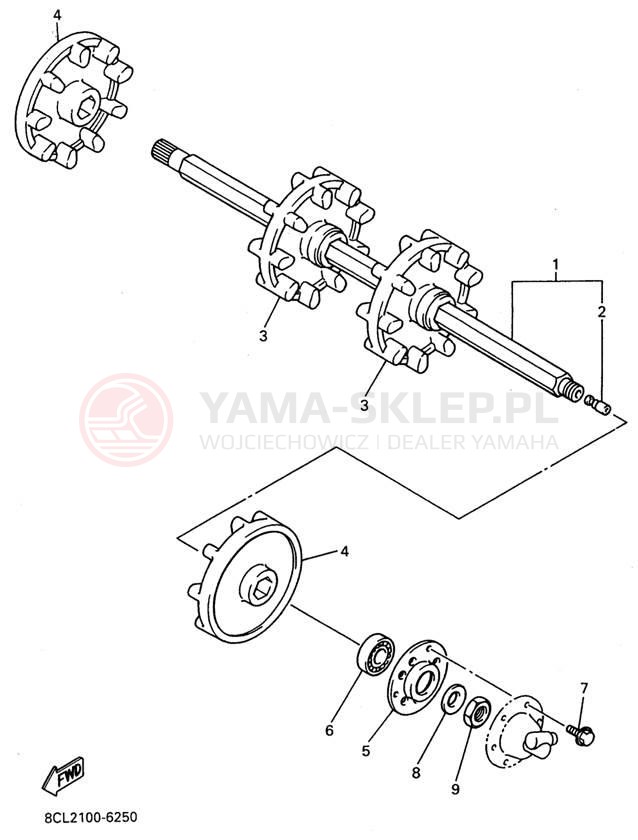 Schemat "Układ napędowy" do Yamaha VMAX 600 DX VX600DXW