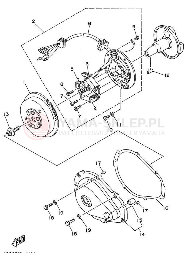 Schemat "prądnica" do Yamaha WAVE VENTURE 700 WVT700U
