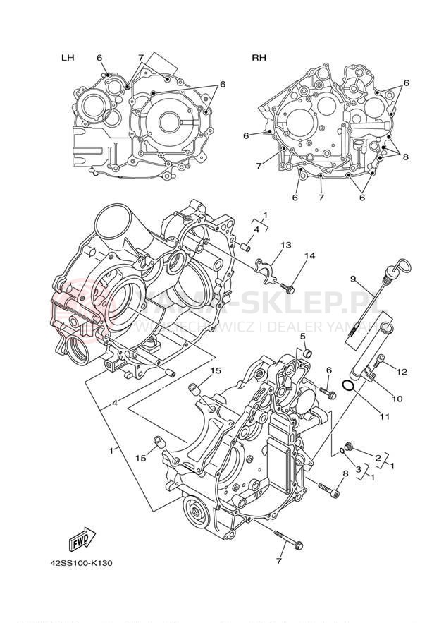 Schemat "Obudowa silnika" do Yamaha RHINO 700 YXR7FBGR/YXR7FBL