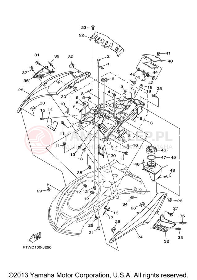 Schemat "ENGINE HATCH" do Yamaha FX CRUISER SHO FX1800AJ
