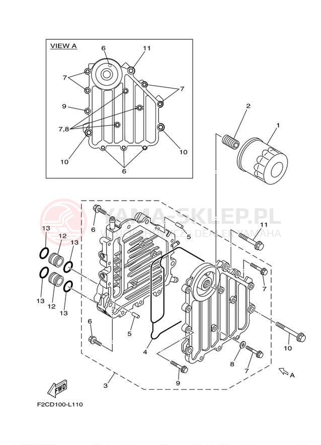 Schemat "Chłodnica oleju" do Yamaha WAVERUNNER FZS GX1800AL