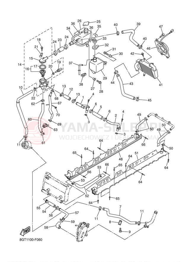 Schemat "Układ chlodzenia" do Yamaha APEX RTX RX10RTW