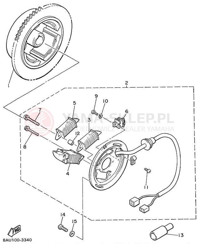 Schemat "prądnica" do Yamaha VK540 III VK540EC