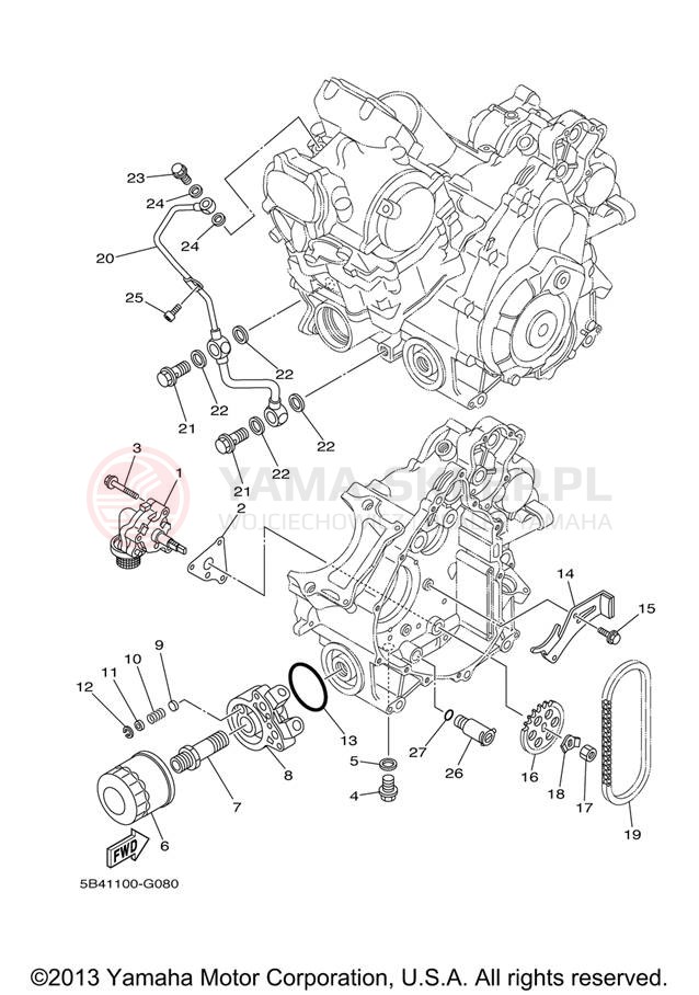 Schemat "Pompa olejowa" do Yamaha RHINO 700 FI HUNTER YXR70FHX