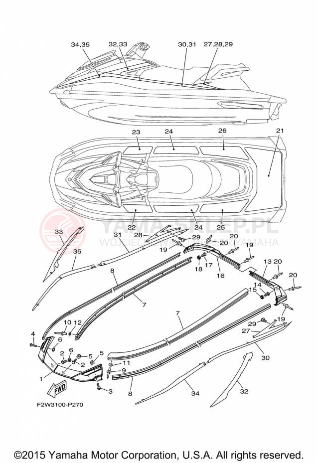 Schemat "GUNWALE - MAT" do Yamaha VXS VX1800-P