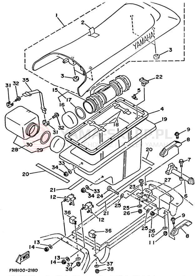 Schemat "siedzenie" do Yamaha WAVE RUNNER VXR WRB650S