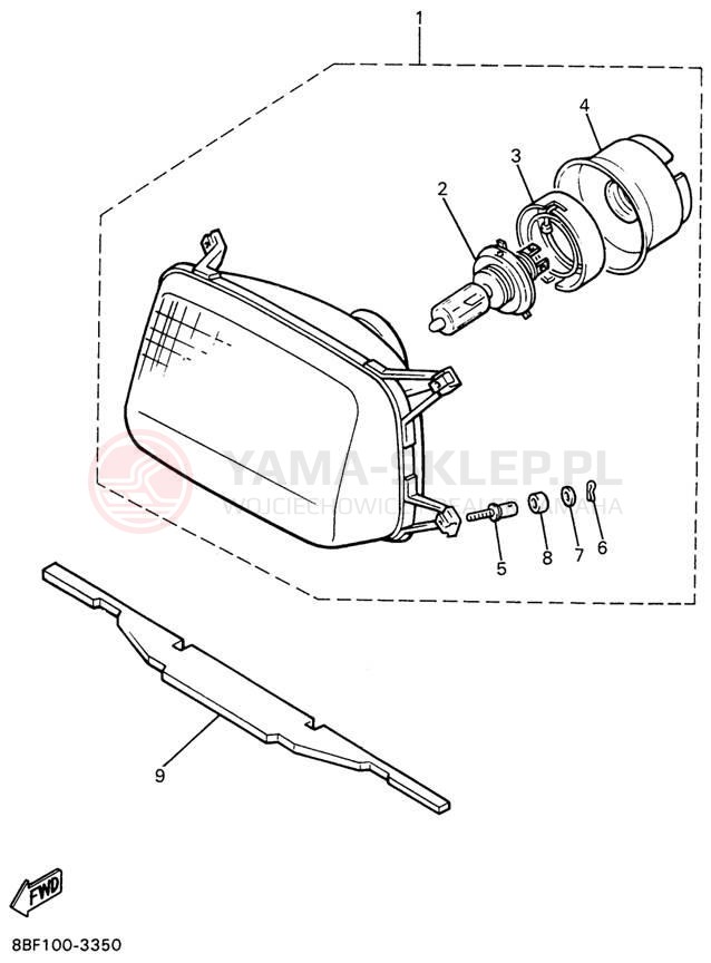 Schemat "Lampa przód" do Yamaha PHAZER II PZ480W