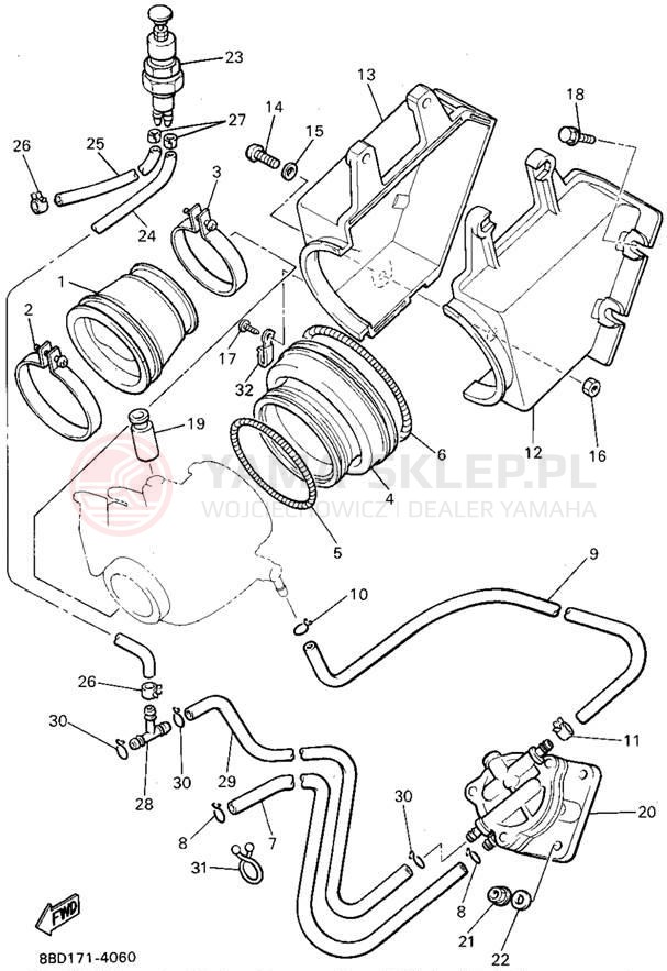 Schemat "Wtrysk paliwa" do Yamaha BRAVO LT BR250TV