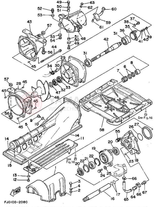 Schemat "JET UNIT" do Yamaha WAVE RUNNER III WRA650Q