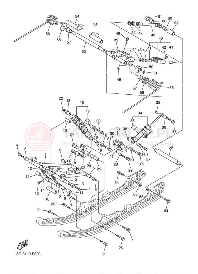 Schemat "TRACK SUSPENSION" do Yamaha VECTOR ER RS90RL/RS90NRL