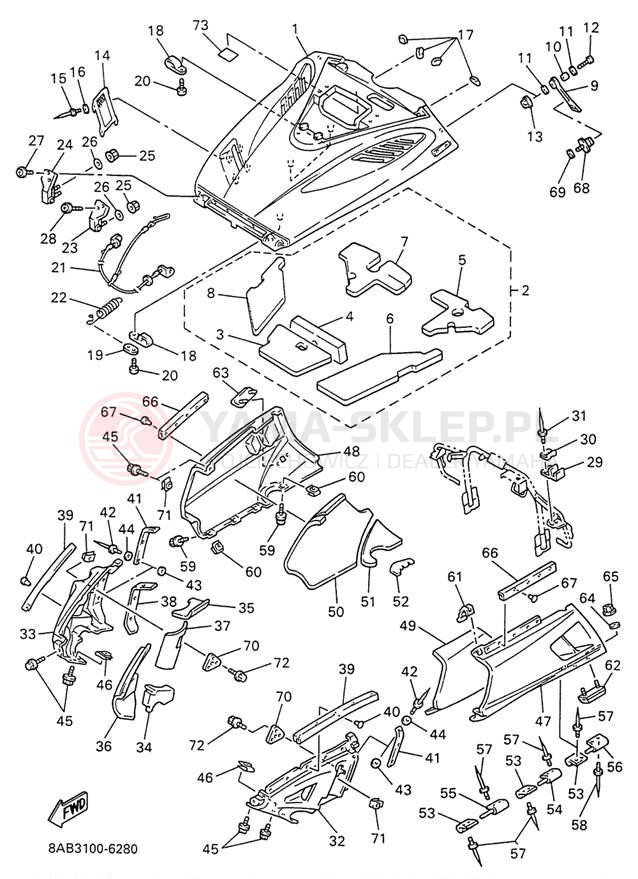 Schemat "Osłony" do Yamaha VMAX 500 VX500W