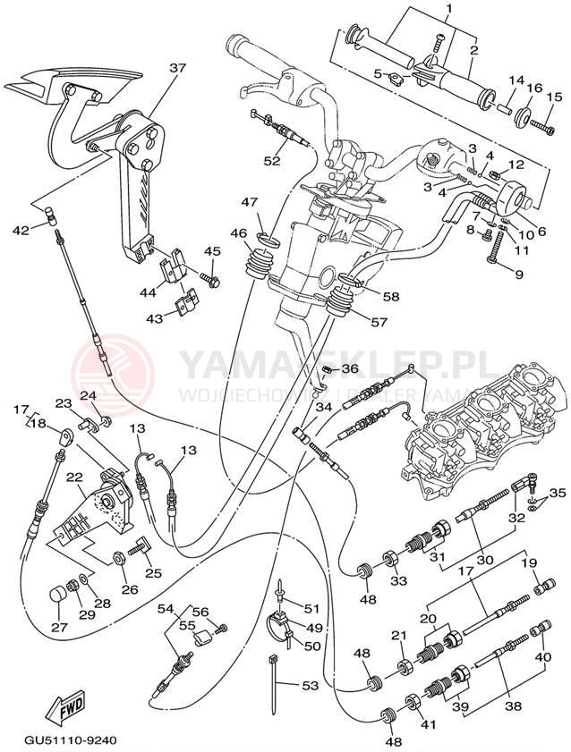 Schemat "Układ chlodzenia" do Yamaha WAVE RUNNER SUV1200 SV1200X