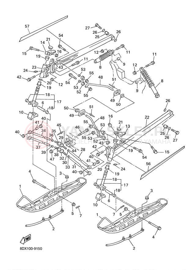 Schemat "płozy" do Yamaha VENTURE XL VT500XLD