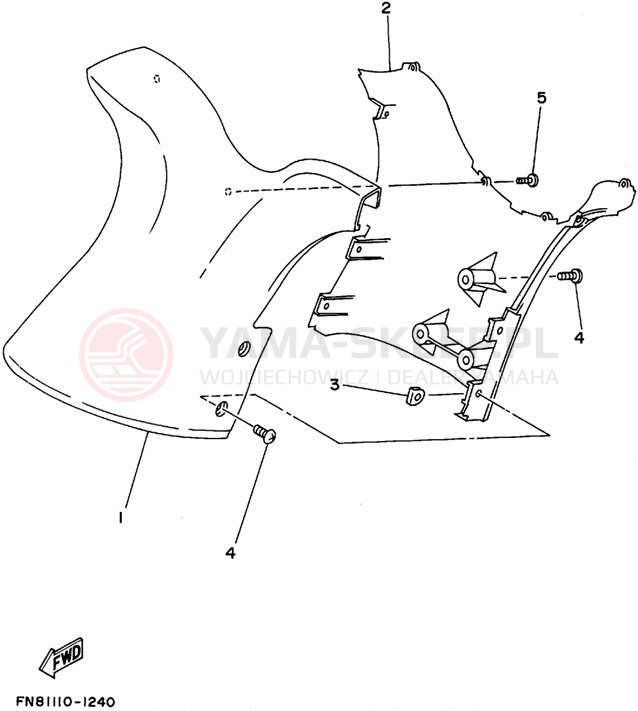 Schemat "Półki zawieszenia" do Yamaha WAVE RUNNER VXR WRB650T