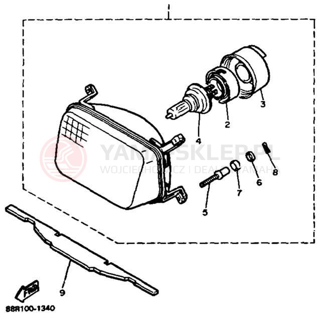 Schemat "Lampa przód" do Yamaha EX570ET