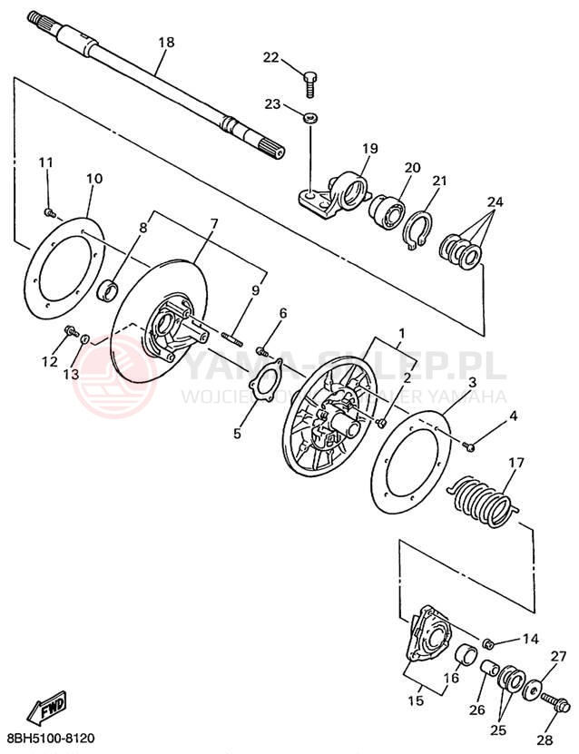 Schemat "Przeniesienie napędu" do Yamaha PHAZER MOUNTAIN LITE PZ480STC