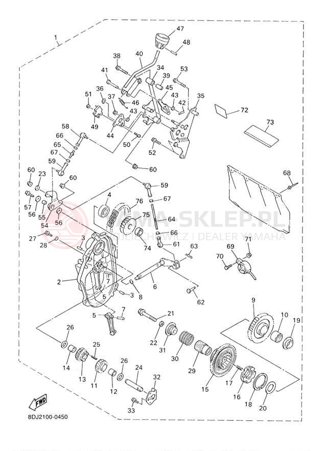 Schemat "REVERSE GEAR KIT" do Yamaha PHAZER 500 PZ500F