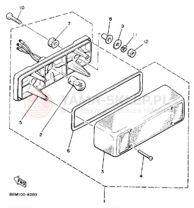 Schemat "lampa tył" do Yamaha PHAZER II ST PZ480STR