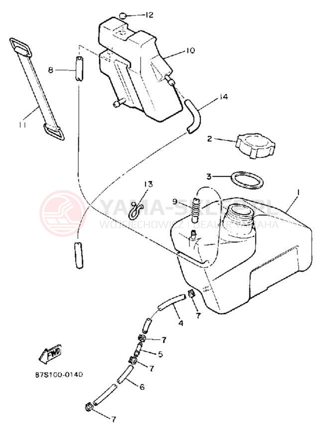 Schemat "Miska olejowa" do Yamaha BRAVO LT (LONG TRACK) BR250TR