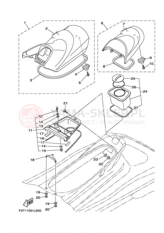 Schemat "Siedzenie i schowek" do Yamaha FX CRUISER SHO FA1800AL